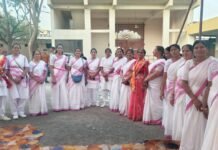 महाशिवरात्रि पर्व पर मांडल खंड में नन्ही सेविकाओं द्वारा निकाला घोष संचलन