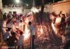 लाडपुरा में गोबर कण्डो से निर्मित वैदिक होली का किया दहन, लाडपुरा में पारंपरिक रूप से होलिका दहन